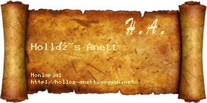 Hollós Anett névjegykártya