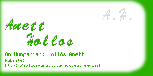 anett hollos business card